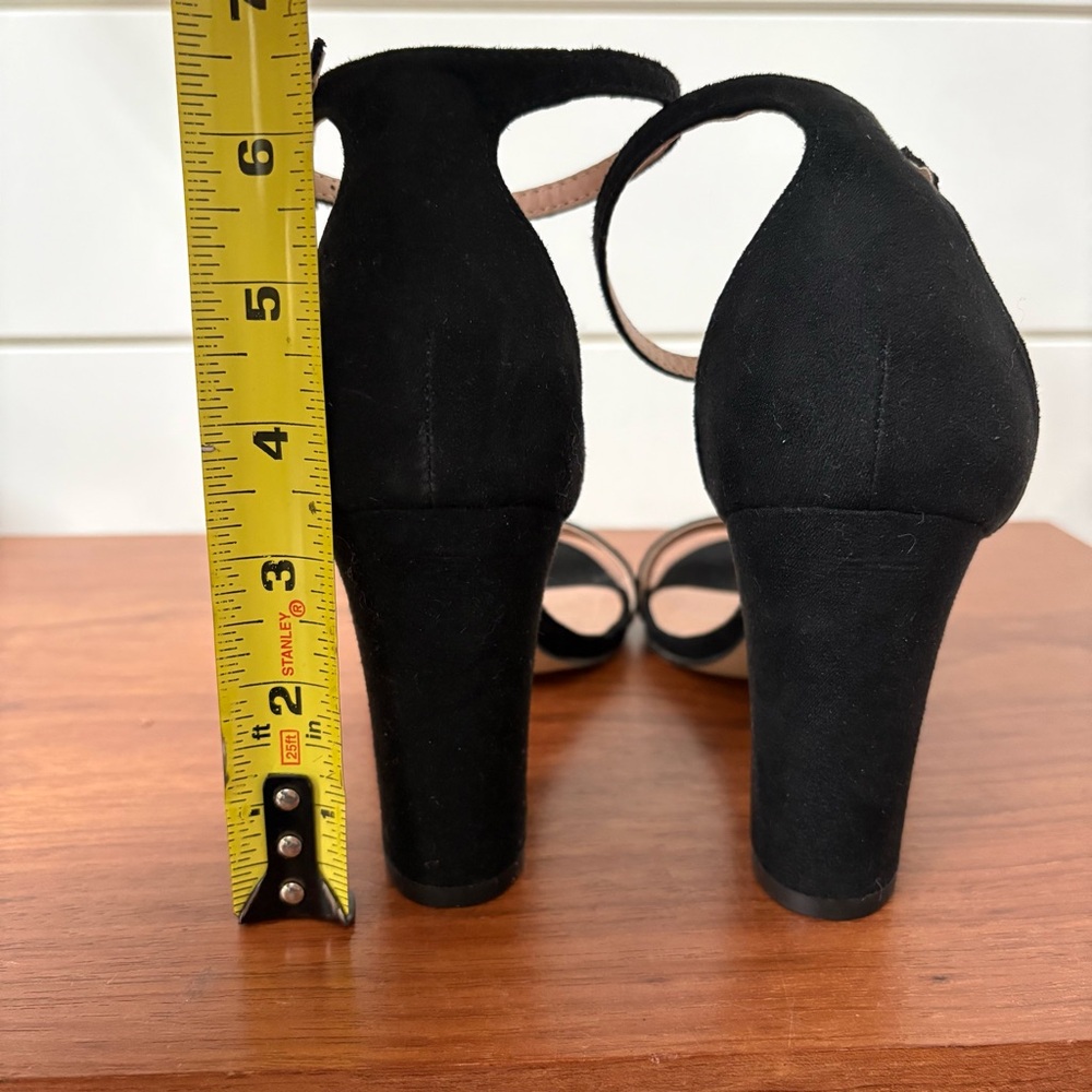 New Madden Girl Beella Women’s Heeled Black Suede Sandals Shoes 6.5 Fancy Party - Picture 6 of 8